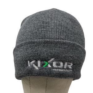 Kixor Herbicide Men's Knit Beanie Hat Cap Gray 100% Acrylic Embroidered Logo